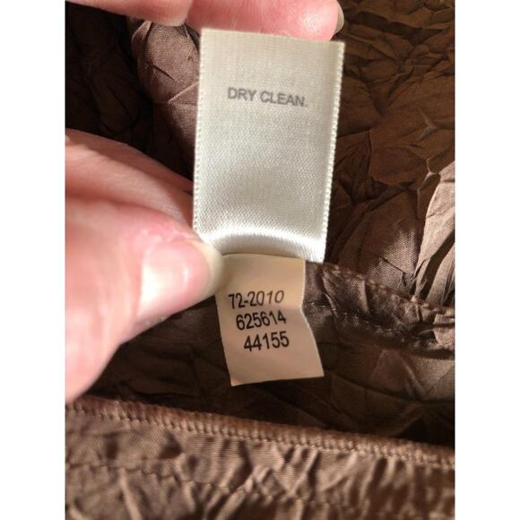 J Jill Scandi Preppy Brown 100% SIlk Sleeveless Top Small - Picture 8 of 8